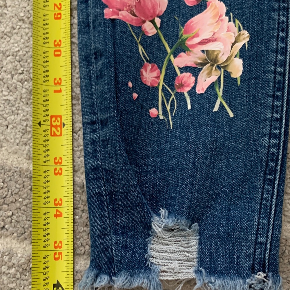 Express Dark Blue Floral Embellished Jeans - Picture 17 of 17
